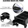 imageVEVOR Low Profile Oil Drain Pan 25 Gal Oil Drain Pan with Electric Pump Large Capacity Oil Change Pan with 72ft Hose ampamp Folding Handle Rolling Oil Drain Cart for Trucks Buses RVs25 Gallon