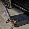 imageVEVOR Low Profile Oil Drain Pan 25 Gal Oil Drain Pan with Electric Pump Large Capacity Oil Change Pan with 72ft Hose ampamp Folding Handle Rolling Oil Drain Cart for Trucks Buses RVs15 Gallon