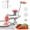 imageVEVOR Manual Stainless Steel Meat Grinder 18quot Clamp 2 Grinding Plates Sausage Stuffer Ideal for Home Kitchen Restaurant Butchers Shop10Table Clamp