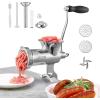 imageVEVOR Manual Stainless Steel Meat Grinder 18quot Clamp 2 Grinding Plates Sausage Stuffer Ideal for Home Kitchen Restaurant Butchers Shop12Table Clamp