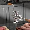 imageVEVOR Manual Stainless Steel Meat Grinder 18quot Clamp 2 Grinding Plates Sausage Stuffer Ideal for Home Kitchen Restaurant Butchers Shop5Table Clamp