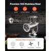 imageVEVOR Manual Stainless Steel Meat Grinder 18quot Clamp 2 Grinding Plates Sausage Stuffer Ideal for Home Kitchen Restaurant Butchers Shop5Table Clamp