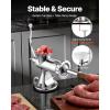 imageVEVOR Manual Stainless Steel Meat Grinder 18quot Clamp 2 Grinding Plates Sausage Stuffer Ideal for Home Kitchen Restaurant Butchers Shop8Suction Cup