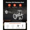 imageVEVOR Manual Stainless Steel Meat Grinder 18quot Clamp 2 Grinding Plates Sausage Stuffer Ideal for Home Kitchen Restaurant Butchers Shop8Table Clamp
