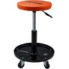 imageVEVOR Mechanic Stool 250 LBS Rolling Pneumatic Creeper GarageShop Seat Adjustable Height 1622 inch in Padded Rolling Workshop Stool with Tool Tray for Garage Shop Auto Repair BlackOrange
