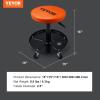 imageVEVOR Mechanic Stool 250 LBS Rolling Pneumatic Creeper GarageShop Seat Adjustable Height 1622 inch in Padded Rolling Workshop Stool with Tool Tray for Garage Shop Auto Repair BlackOrange