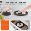 imageVEVOR Microwave Splatter Cover ampamp Mat 108quot Collapsible Microwave Lid for Food 500F HeatResistant Silicone ampamp Tempered Glass Splatter Guard for Plate Dish MultiPurpose Kitchen Gadget with Handle1 Pack