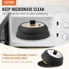 imageVEVOR Microwave Splatter Cover ampamp Mat 108quot Collapsible Microwave Lid for Food 500F HeatResistant Silicone ampamp Tempered Glass Splatter Guard for Plate Dish MultiPurpose Kitchen Gadget with Handle1 Pack