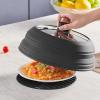 imageVEVOR Microwave Splatter Cover ampamp Mat 108quot Collapsible Microwave Lid for Food 500F HeatResistant Silicone ampamp Tempered Glass Splatter Guard for Plate Dish MultiPurpose Kitchen Gadget with Handle1 Pack