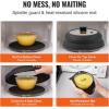 imageVEVOR Microwave Splatter Cover ampamp Mat 108quot Collapsible Microwave Lid for Food 500F HeatResistant Silicone ampamp Tempered Glass Splatter Guard for Plate Dish MultiPurpose Kitchen Gadget with Handle1 Pack