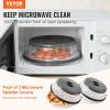 imageVEVOR Microwave Splatter Cover ampamp Mat 108quot Collapsible Microwave Lid for Food 500F HeatResistant Silicone ampamp Tempered Glass Splatter Guard for Plate Dish MultiPurpose Kitchen Gadget with Handle2 Pack