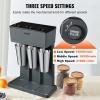 imageVEVOR Milkshake Maker Machine 375W Commercial Milk Shake Maker Mixer Single Head Drink Mixer Blender Machine 3Speed Milkshake Blender with 277oz Stainless Steel Cup for CommercialTriple Heads
