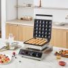 imageVEVOR Mini Dutch Pancake Maker 25PCS 43mm Diameter Dorayaki Baker Machine 1700W Commercial Electric Poffertjes Grill Nonstick Stainless Steel Temp ampamp Time Control for Home Kitchen Restaurant25pcs220V
