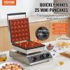 imageVEVOR Mini Dutch Pancake Maker 25PCS 43mm Diameter Dorayaki Baker Machine 1700W Commercial Electric Poffertjes Grill Nonstick Stainless Steel Temp ampamp Time Control for Home Kitchen Restaurant25pcs220V