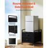imageVEVOR Mini Fridge Stand with Storage 198 lbs Mini Fridge Table with Movable Storage Cart ampamp Swivel Wheels Beverage Refrigerator Stand for Coffee Bar Mini Fridge Organizer for Home Dorm Light BrownBlack