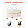 imageVEVOR Mini Fridge Stand with Storage 198 lbs Mini Fridge Table with Movable Storage Cart ampamp Swivel Wheels Beverage Refrigerator Stand for Coffee Bar Mini Fridge Organizer for Home Dorm Light BrownWhite