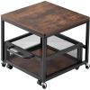 imageVEVOR Mini Fridge Stand with Storage 198 lbs Mini Fridge Table with Movable Storage Cart ampamp Swivel Wheels Beverage Refrigerator Stand for Coffee Bar Mini Fridge Organizer for Home Dorm Light BrownDark Brown