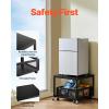 imageVEVOR Mini Fridge Stand with Storage 198 lbs Mini Fridge Table with Movable Storage Cart ampamp Swivel Wheels Beverage Refrigerator Stand for Coffee Bar Mini Fridge Organizer for Home Dorm Light BrownBlack