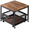 imageVEVOR Mini Fridge Stand with Storage 198 lbs Mini Fridge Table with Movable Storage Cart ampamp Swivel Wheels Beverage Refrigerator Stand for Coffee Bar Mini Fridge Organizer for Home Dorm Light BrownLight Brown