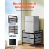 imageVEVOR Mini Fridge Stand with Storage 198 lbs Mini Fridge Table with Movable Storage Cart ampamp Swivel Wheels Beverage Refrigerator Stand for Coffee Bar Mini Fridge Organizer for Home Dorm Light BrownGrey