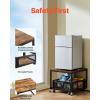imageVEVOR Mini Fridge Stand with Storage 198 lbs Mini Fridge Table with Movable Storage Cart ampamp Swivel Wheels Beverage Refrigerator Stand for Coffee Bar Mini Fridge Organizer for Home Dorm Light BrownLight Brown