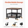imageVEVOR Mini Fridge Stand with Storage 198 lbs Mini Fridge Table with Movable Storage Cart ampamp Swivel Wheels Beverage Refrigerator Stand for Coffee Bar Mini Fridge Organizer for Home Dorm Light BrownLight Brown