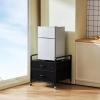 imageVEVOR Mini Fridge Stand with Storage 198 lbs Mini Fridge Table with Movable Storage Cart ampamp Swivel Wheels Beverage Refrigerator Stand for Coffee Bar Mini Fridge Organizer for Home Dorm Light BrownBlack