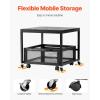 imageVEVOR Mini Fridge Stand with Storage 198 lbs Mini Fridge Table with Movable Storage Cart ampamp Swivel Wheels Beverage Refrigerator Stand for Coffee Bar Mini Fridge Organizer for Home Dorm Light BrownBlack