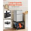 imageVEVOR Mini Fridge Stand with Storage 198 lbs Mini Fridge Table with Movable Storage Cart ampamp Swivel Wheels Beverage Refrigerator Stand for Coffee Bar Mini Fridge Organizer for Home Dorm Light BrownBlack