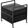 imageVEVOR Mini Fridge Stand with Storage 198 lbs Mini Fridge Table with Movable Storage Cart ampamp Swivel Wheels Beverage Refrigerator Stand for Coffee Bar Mini Fridge Organizer for Home Dorm Light BrownBlack