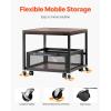 imageVEVOR Mini Fridge Stand with Storage 198 lbs Mini Fridge Table with Movable Storage Cart ampamp Swivel Wheels Beverage Refrigerator Stand for Coffee Bar Mini Fridge Organizer for Home Dorm Light BrownDark Brown