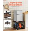 imageVEVOR Mini Fridge Stand with Storage 198 lbs Mini Fridge Table with Movable Storage Cart ampamp Swivel Wheels Beverage Refrigerator Stand for Coffee Bar Mini Fridge Organizer for Home Dorm Light BrownDark Brown