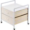 imageVEVOR Mini Fridge Stand with Storage 198 lbs Mini Fridge Table with Movable Storage Cart ampamp Swivel Wheels Beverage Refrigerator Stand for Coffee Bar Mini Fridge Organizer for Home Dorm Light BrownWhite