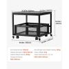 imageVEVOR Mini Fridge Stand with Storage 198 lbs Mini Fridge Table with Movable Storage Cart ampamp Swivel Wheels Beverage Refrigerator Stand for Coffee Bar Mini Fridge Organizer for Home Dorm Light BrownBlack