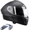 imageVEVOR Motorcycle Helmet DOT Approved Full Face or 34 Dual Visor with Slot for Your Bluetooth ampamp Interchangeable Lens Smart Street ABS Helmet Comfortable Motocross HelmetMatte Black
