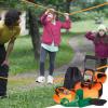 imageVEVOR Ninja Warrior Obstacle Course for Kids 2 x 65 ft Weatherproof Slacklines 500lbs Weight Capacity Monkey Line Outdoor Playset Equipment Backyard Toys Training Equipment Set with 12 Obstacles1 x 60ft