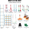 imageVEVOR Ninja Warrior Obstacle Course for Kids 2 x 65 ft Weatherproof Slacklines 500lbs Weight Capacity Monkey Line Outdoor Playset Equipment Backyard Toys Training Equipment Set with 12 Obstacles2 x 50ft