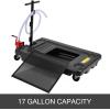 imageVEVOR Oil Drain Pan 18 Gallon Oil Drain Tank 68L Low Profile Oil Drain Pan Large Capacity Oil Change Pan Foldable Hand with Pump Hose Swivel Casters Wheels for Car SUV Trucks Oil DrainingHand Pump17Gal