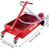 imageVEVOR Oil Drain Pan 18 Gallon Oil Drain Tank 68L Low Profile Oil Drain Pan Large Capacity Oil Change Pan Foldable Hand with Pump Hose Swivel Casters Wheels for Car SUV Trucks Oil DrainingHand Pump