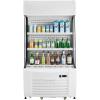 imageVEVOR Open Air Merchandiser 4Tier Shelving Commercial Refrigerator Grab and Go Display Cooler Refrigerator with Air Curtain LED Advertising Light Fits for Restaurants Stores Office 184cuft127 cuft