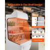imageVEVOR Open Air Merchandiser 4Tier Shelving Commercial Refrigerator Grab and Go Display Cooler Refrigerator with Air Curtain LED Advertising Light Fits for Restaurants Stores Office 184cuft127 cuft