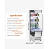imageVEVOR Open Air Merchandiser 4Tier Shelving Commercial Refrigerator Grab and Go Display Cooler Refrigerator with Air Curtain LED Advertising Light Fits for Restaurants Stores Office 184cuft78 cuft