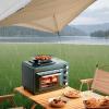 imageVEVOR Outdoor Camping Oven 2in1 Portable Gas Camping Stove Oven Combo Adjustable Fire 60Minute Timer Windproof for Camping Backyard Picnic Outdoor Cooking Universal Butane Canister Compatible25L