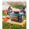 imageVEVOR Outdoor Camping Oven 2in1 Portable Gas Camping Stove Oven Combo Adjustable Fire 60Minute Timer Windproof for Camping Backyard Picnic Outdoor Cooking Universal Butane Canister Compatible25L