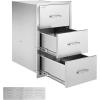 imageVEVOR Outdoor Kitchen Drawers 165quotW x 29quotH x 205quotD Triple Access Drawers Stainless Steel Flush Mount Cabinets BBQ Island Drawers Storage with Paper Towel Holder ampamp Handle for Patio Grill Station