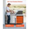 imageVEVOR Outdoor Kitchen Drawers 165quotW x 29quotH x 205quotD Triple Access Drawers Stainless Steel Flush Mount Cabinets BBQ Island Drawers Storage with Paper Towel Holder ampamp Handle for Patio Grill Station