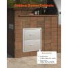 imageVEVOR Outdoor Kitchen Drawers 178W x 202H x 122D Inch Flush Mount Double BBQ Drawer Stainless Steel BBQ Island with Handle for Outdoor Kitchens or Patio Grill Station
