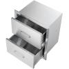 imageVEVOR Outdoor Kitchen Drawers 178W x 202H x 122D Inch Flush Mount Double BBQ Drawer Stainless Steel BBQ Island with Handle for Outdoor Kitchens or Patio Grill Station