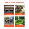 imageVEVOR Outdoor Patio Dining Table 37 inch Square Metal Steel Slat Backyard Bistro Tables with 15 in Umbrella Hole Outside AllWeather Large Furniture for Lawn Garden Porch Black59 inch
