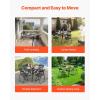 imageVEVOR Outdoor Patio Dining Table 37 inch Square Metal Steel Slat Backyard Bistro Tables with 15 in Umbrella Hole Outside AllWeather Large Furniture for Lawn Garden Porch Black37 inch